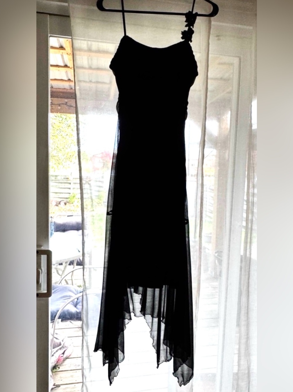 vintage Jessica asymmetrical black dress petite size small